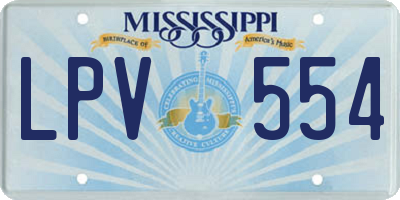 MS license plate LPV554