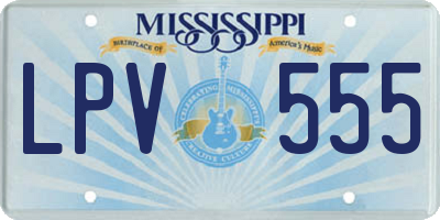 MS license plate LPV555