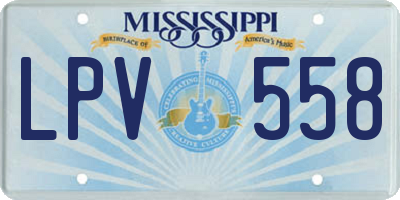 MS license plate LPV558