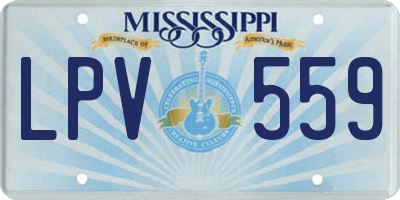 MS license plate LPV559