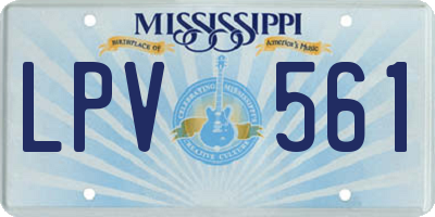 MS license plate LPV561