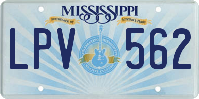 MS license plate LPV562