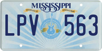 MS license plate LPV563