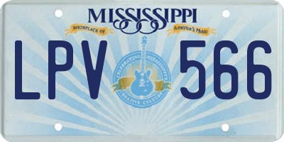MS license plate LPV566