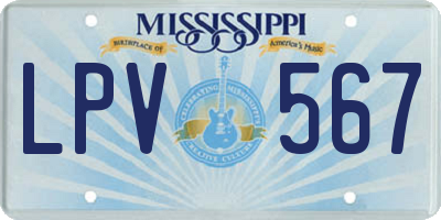 MS license plate LPV567