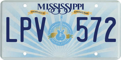 MS license plate LPV572