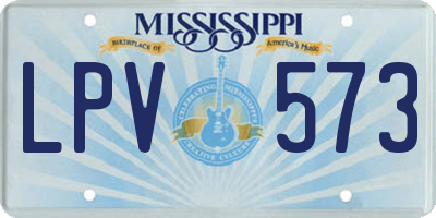 MS license plate LPV573