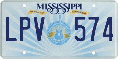 MS license plate LPV574