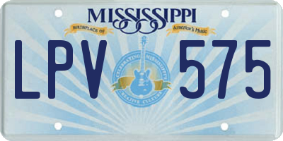 MS license plate LPV575