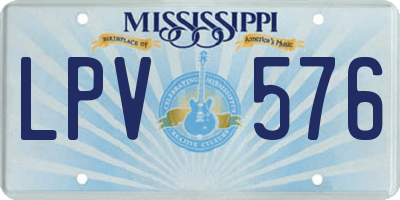 MS license plate LPV576