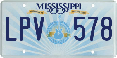 MS license plate LPV578