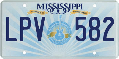 MS license plate LPV582