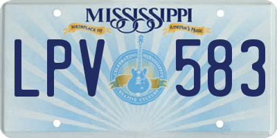 MS license plate LPV583