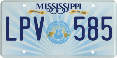 MS license plate LPV585