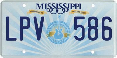 MS license plate LPV586