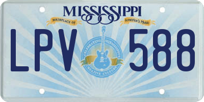 MS license plate LPV588
