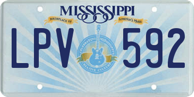 MS license plate LPV592