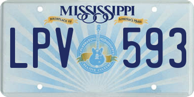 MS license plate LPV593