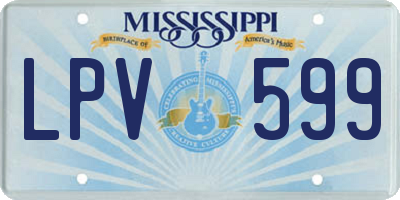 MS license plate LPV599