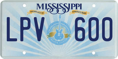 MS license plate LPV600
