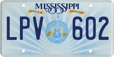 MS license plate LPV602