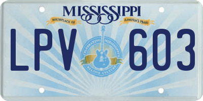 MS license plate LPV603