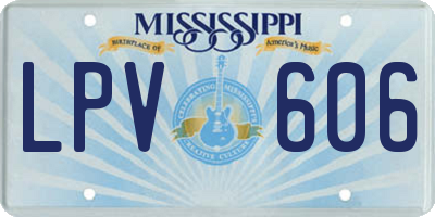 MS license plate LPV606