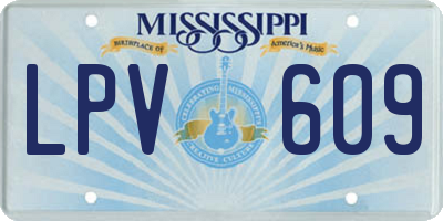 MS license plate LPV609