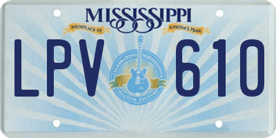 MS license plate LPV610