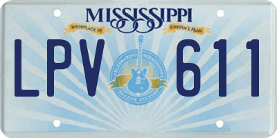 MS license plate LPV611