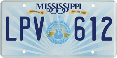 MS license plate LPV612