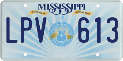 MS license plate LPV613
