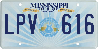 MS license plate LPV616