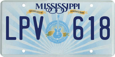 MS license plate LPV618