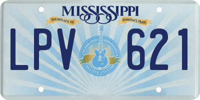 MS license plate LPV621