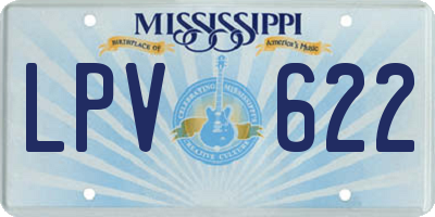 MS license plate LPV622