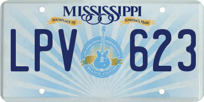 MS license plate LPV623