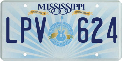 MS license plate LPV624