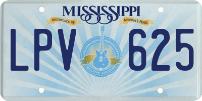 MS license plate LPV625
