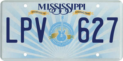 MS license plate LPV627