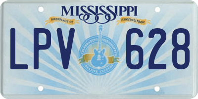 MS license plate LPV628