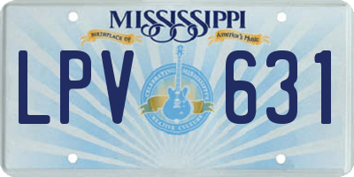 MS license plate LPV631