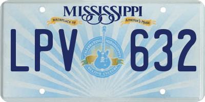 MS license plate LPV632
