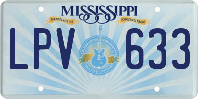 MS license plate LPV633