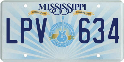 MS license plate LPV634