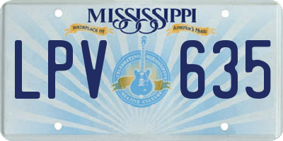 MS license plate LPV635