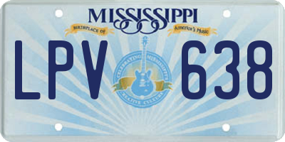 MS license plate LPV638