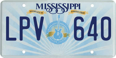 MS license plate LPV640