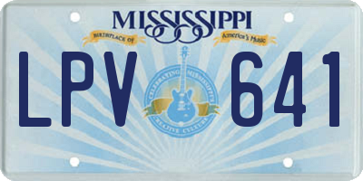 MS license plate LPV641