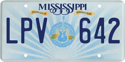 MS license plate LPV642